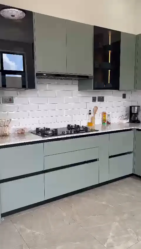 The fitted kitchen and wardrobes in the completed house