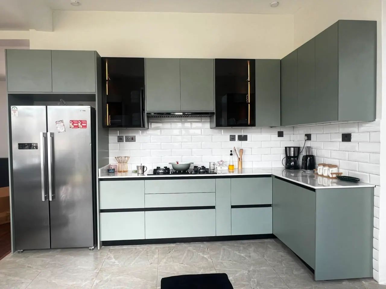 Photograph 1 of 19 from the completed house: fitted panel joinery