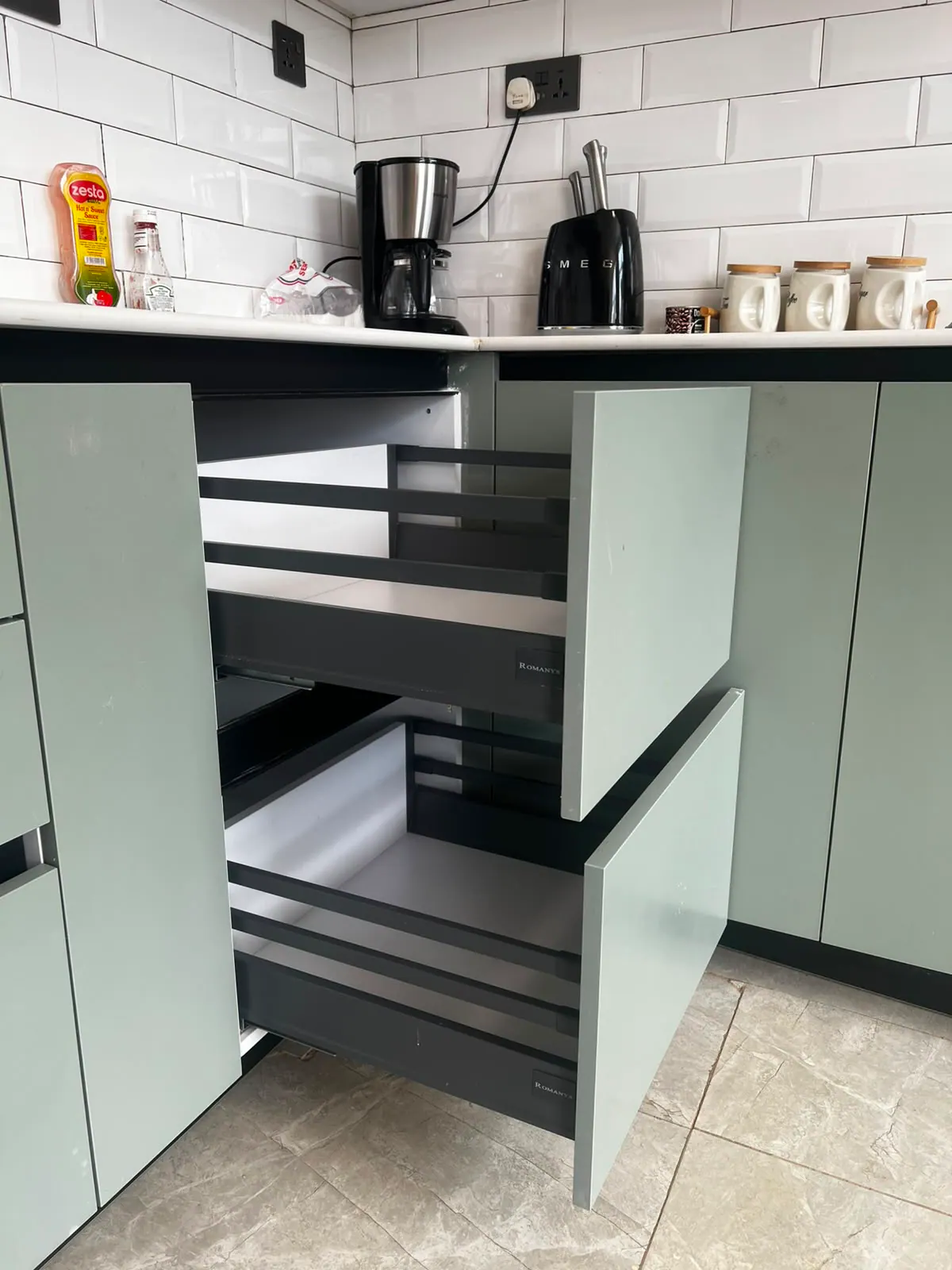 Photograph 6 of 19 from the completed house: fitted panel joinery